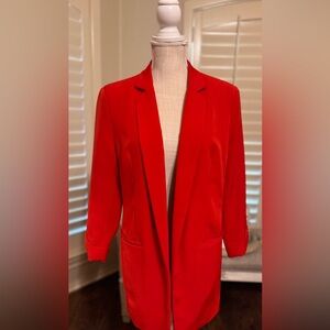 K Jordan Red Open- Front Blazer